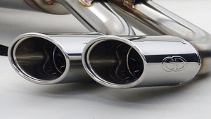 GANADOR DOUBLE PIPE EXHAUST POLISHED FOR TOYOTA PRIUS 6LA-MXWH61 M20A-1VM PAS-104