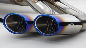 GANADOR DOUBLE PIPE EXHAUST BLUE COLORING FOR TOYOTA PRIUS 6LA-MXWH61 M20A-1VM PAS-104ST