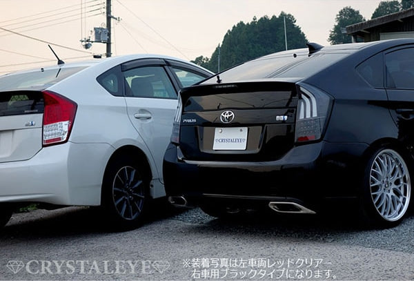 CRYSTAL EYE FIBER FULL LED TAIL LAMP V4 FLOWING TURN SIGNAL TYPE BLACK CHROME (BC) FOR TOYOTA PRIUS 30 ZVW30 J168-BC