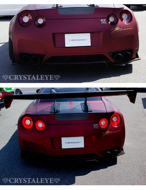 CRYSTAL EYE DOUBLE FIBER RING FULL LED TAIL LAMP SMOKED FOR NISSAN GT-R R35 S181-SM