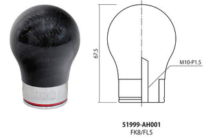 HKS CARBON SHIFT KNOB FOR HONDA S2000 AP2 F22C 51999-AH001