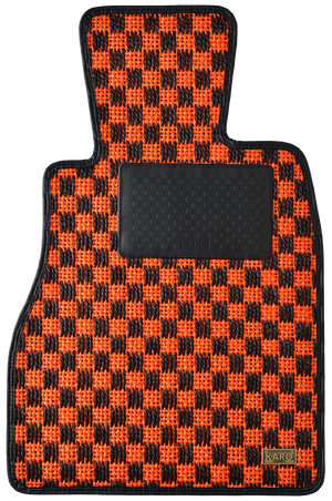 KARO SISAL ORANGE BLACK LUGGAGE MATS FOR PEUGEOT 508 W2W5F02 W2W5G01 W2WAH02 SISAL-3142-ORANGE-BLACK
