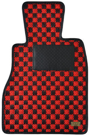KARO SISAL RED BLACK FLOOR MATTS FOR PORSCHE MACAN 95B SISAL-3683-RED-BLACK