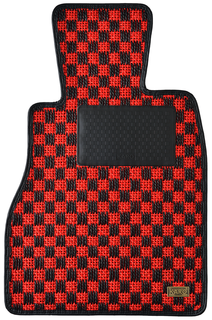 KARO SISAL RED BLACK FLOOR MATTS FOR MAZDA MAZDA3 BP#P SISAL-4199-RED-BLACK