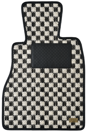 KARO GRAN SISAL WHITE BLACK FLOOR MATS FOR BLMC MG Midget GRAN-SISAL-121-WHITE-BLACK