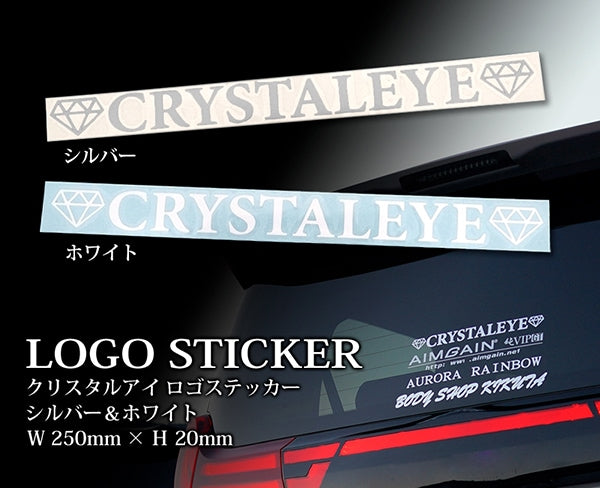 CRYSTAL EYE CRYSTALEYE LOGO STICKER SMALL (S SIZE) WIDTH 250MM WHITE FOR  H040SU