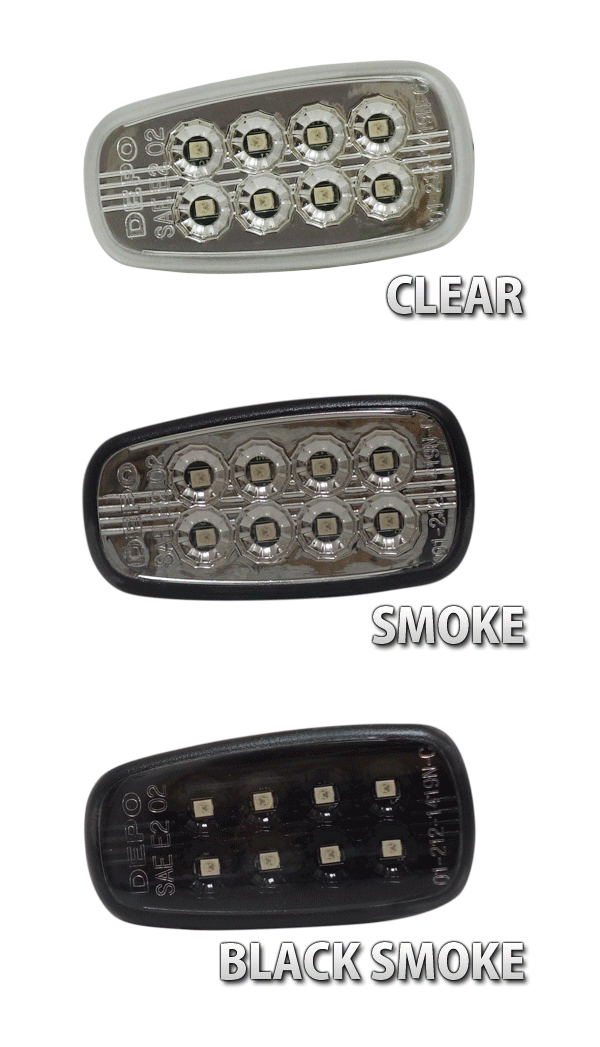 CRYSTAL EYE FLOWING TURN SIGNALS SEQUENTIAL LED SIDE MARKERS CLEAR FOR TOYOTA PREMIO T24  D072-CL