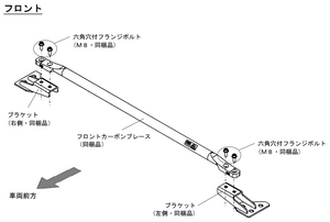 HKS CARBON BRACE WITH GRAPHITE DESIGN FOR NISSAN FAIRLADY Z RZ34  83001-AN001