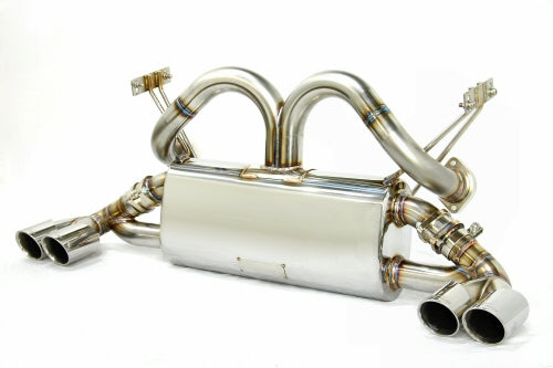 KREISSIEG F1 SOUND EXHAUST SYSTEM WONDERWOLF VER. TITANIUM FLOATING CURL TAIL SANDBLASTED KSG LOGO MARK FOR FERRARI 348 GTS FERRARI GTB FERRARI 348 SPIDER F348-11-TITANIUM-GTS-GTB-SPIDER