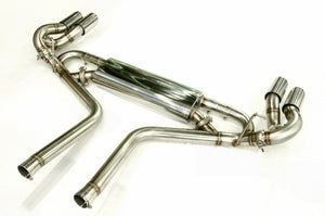 KREISSIEG CAT-BACK F1 SOUND EXHAUST SYSTEM WONDERWOLF VER. STAINLESS STEEL BILLET FLOATING CURL TAIL SANDBLASTED KSG LOGO MARK TURBO MODEL FOR PORSCHE 957 CAYENNE TURBO  PCAYT-06-STAINLESSBILLET-TURBO