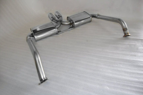 KREISSIEG FIRST CAT-BACK F1 SOUND EXHAUST SYSTEM WONDERWOLF VER. STAINLESS STEEL FLOATING CURL TAIL SANDBLASTED KSG LOGO MARK 5SP EARLY MODEL FOR PORSCHE 987 CAYMAN ZENKI  P987C-05-STAINLESS-5SP