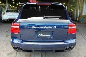 KREISSIEG CAT-BACK F1 SOUND EXHAUST SYSTEM WONDERWOLF VER. STAINLESS STEEL FLOATING CURL TAIL SANDBLASTED KSG LOGO MARK GTS MODEL FOR PORSCHE 957 CAYENNE GTS  PCAYT-06-STAINLESS-GTS