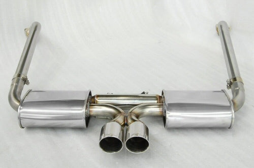 KREISSIEG FIRST CAT-BACK F1 SOUND EXHAUST SYSTEM WONDERWOLF VER. STAINLESS STEEL FLOATING CURL TAIL SANDBLASTED KSG LOGO MARK 6SP LATE MODEL FOR PORSCHE 987 CAYMAN KOUKI  P987CL-05-STAINLESS-6SP