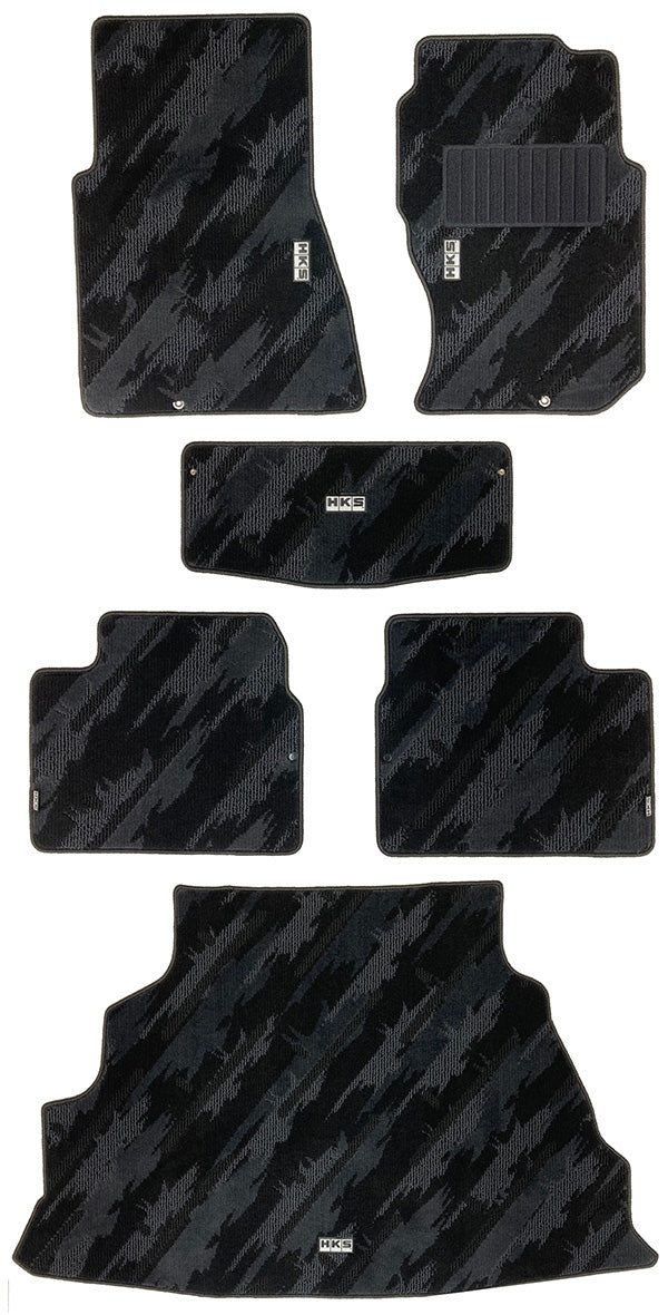 HKS FLOOR AND LUGGAGE MATS OCT RHD SET OF 6 FOR NISSAN SKYLINE GT-R BNR32 53001-AN036