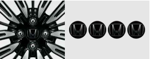 HONDA ALUMINUM WHEEL CENTER CAP (BLACK H MARK) FOR HONDA FIT GR1 GR2 GR3 GR4 GR5 GR6 GR7 GR8 GS 08W40-PT7-000
