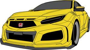 M&M HONDA HYPER WIDE BODY KIT TYPE MR02 MODEL FOR CIVIC FK8 FK7 01010-FK8-MR02