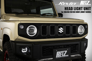 REVIER HEADLIGHT UNIT WITH BUILT-IN LED RING TYPE POSITION LED FOR SUZUKI JIMNY JB64W JB74W HL-SZ18-C-LED