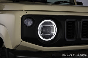 REVIER HEADLIGHT UNIT WITH BUILT-IN LED RING TYPE POSITION HALOGEN FOR SUZUKI JIMNY JB64W JB74W HL-SZ18-C