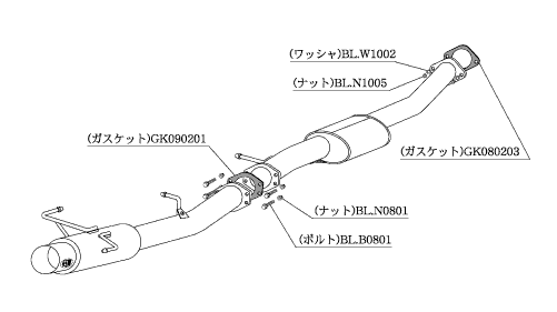 KAKIMOTO RACING EXHAUST HYPER FULLMEGA N1+Rev FOR NISSAN SKYLINE COUPE ECR33  N31307