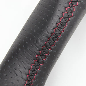 REAL ORIGINAL SERIES GUN GRIP SMALL DIAMETER D SHAPE BLACK CARBON DARK WINE X BLACK EURO STITCH STEERING WHEEL FOR MAZDA ROADSTER RF NDERC  MZC-BKC-DW