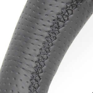 REAL PREMIUM SERIES ROUND SHAPE 56 BROWN WOOD BLACK EURO STITCH STEERING WHEEL FOR TOYOTA ALPHARD 30  H30P-BRW-BK