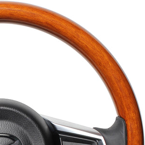 REAL ORIGINAL SERIES ALL WOOD ROUND SHAPE 05 LIGHT BROWN WOOD BLACK EURO STITCH STEERING WHEEL FOR MAZDA ROADSTER RF NDERC  MZCW-LBW-BK