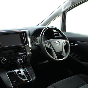 REAL ORIGINAL SERIES ROUND SHAPE BLACK WOOD BLACK STITCH STEERING WHEEL FOR TOYOTA LAND CRUISER PRADO 150 : KOUKI  H30-BKW-BK