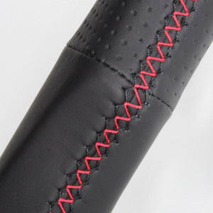 REAL PREMIUM SERIES D SHAPE NAPPA ALL LEATHER BLACK X RED EURO STITCH STEERING WHEEL FOR TOYOTA 86 ZN6 ZENKI F4-D-LPB