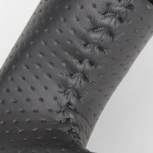 REAL ORIGINAL SERIES D SHAPE PIANO BLACK BLACK STITCH STEERING WHEEL FOR TOYOTA AURIS 180  E160-PBW-BK