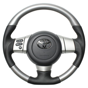 REAL ORIGINAL SERIES SOFT D SHAPE SILVER SILVER STITCH STEERING WHEEL FOR TOYOTA FJ CRUISER GSJ15W FJ-SLW-SL