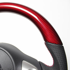 REAL ORIGINAL SERIES D SHAPE RED CARBON RED X BLACK EURO STITCH STEERING WHEEL FOR NISSAN FAIRLADY Z Z34 NSB-RDC-RD