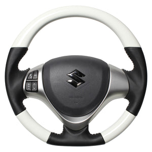 REAL ORIGINAL SERIES SOFT D SHAPE WHITE WHITE STITCH STEERING WHEEL FOR MAZDA FLARE CUSTOM STYLE MJ34S MJ44S  MR31-WHW-WH