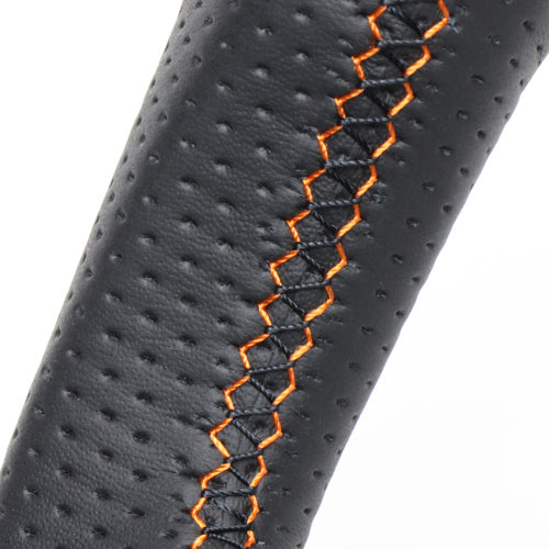 REAL ORIGINAL SERIES ROUND SHAPE ORANGE CARBON ORANGE X BLACK EURO STITCH STEERING WHEEL FOR MITSUBISHI PAJERO V8 W V9 W  D5-ORC-OR - Black Hawk Japan