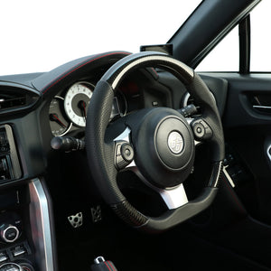 REAL ORIGINAL SERIES D SHAPE BLACK CARBON BLACK EURO STITCH STEERING WHEEL FOR TOYOTA 86 ZN6 KOUKI GR-BKC-BK