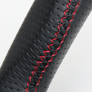 REAL ORIGINAL SERIES EMBLEM TYPE D SHAPE BLACK LEATHER & BLACK ULTRA SUEDE RED X BLACK EURO STITCH STEERING WHEEL FOR TOYOTA GR86 ZN8  GRM-ALC-RD