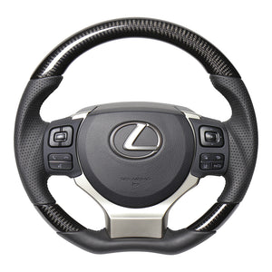 REAL ORIGINAL SERIES PARALLEL CUT C SHAPE BLACK CARBON BLACK EURO STITCH STEERING WHEEL FOR LEXUS NX 10 : ZENKI  LXC-BKC-BK