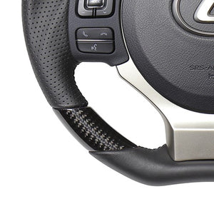 REAL ORIGINAL SERIES PARALLEL CUT C SHAPE BLACK CARBON BLACK EURO STITCH STEERING WHEEL FOR LEXUS NX 10 : ZENKI  LXC-BKC-BK