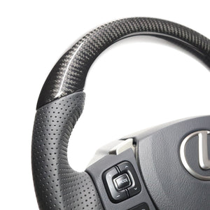 REAL ORIGINAL SERIES PARALLEL CUT C SHAPE BLACK CARBON BLACK EURO STITCH STEERING WHEEL FOR LEXUS NX 10 : ZENKI  LXC-BKC-BK