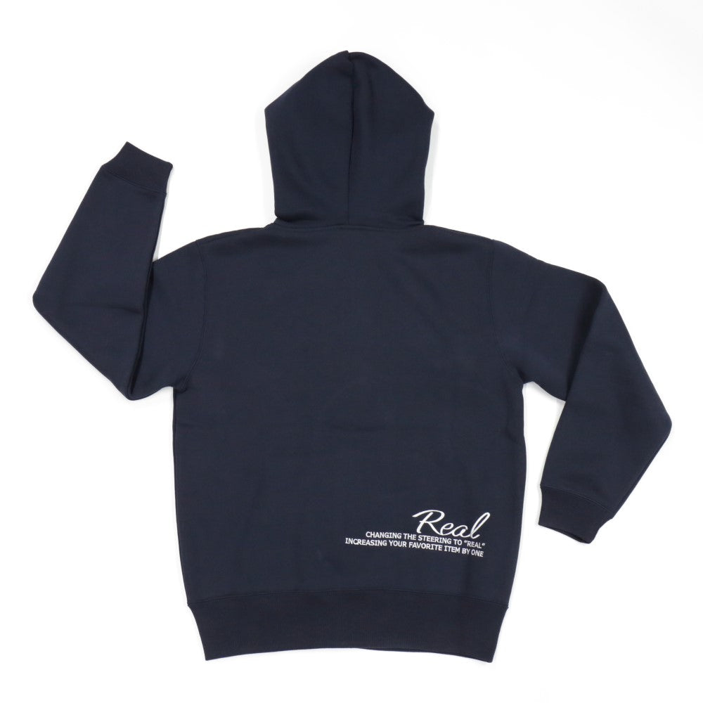 REAL FULL ZIP HOODIE NAVY XL SIZE REAL-FZP-NV-XL