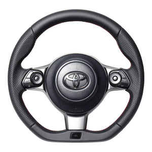 REAL ORIGINAL SERIES EMBLEM TYPE D SHAPE ALL LEATHER RED X BLACK EURO STITCH STEERING WHEEL FOR TOYOTA HARRIER GR SPORT 60  GRM-LPB-RD