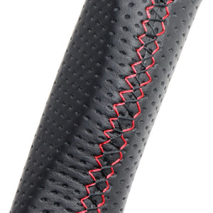 REAL ORIGINAL SERIES EMBLEM TYPE D SHAPE ALL LEATHER RED X BLACK EURO STITCH STEERING WHEEL FOR TOYOTA HARRIER GR SPORT 60  GRM-LPB-RD