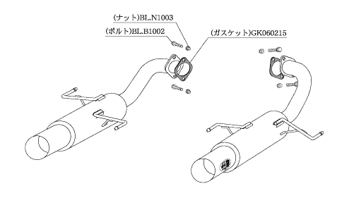KAKIMOTO RACING EXHAUST HYPER FULLMEGA N1+Rev FOR SUBARU LEGACY TOURING WAGON BPE BP9 BP5  B31314