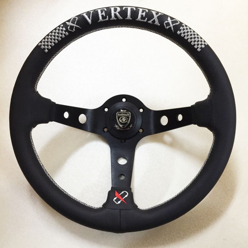 CAR MAKE T&E VERTEX STEERING WHEEL "VERTEX CHECKER" 90MMDEEP 33Φ FOR  CARMAKETE-02021