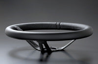 MOMO FORTUNE FULL SPEED 328D 90 BLACK LEATHER BLACK SPOKE BLACK TOP STEERING WHEEL MOMO-00011