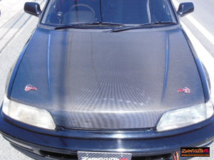ZEROFIGHTER LIGHTWEIGHT CARBON BONNET HOOD For CIVIC EF9 ZEROF-00407 - Black Hawk Japan