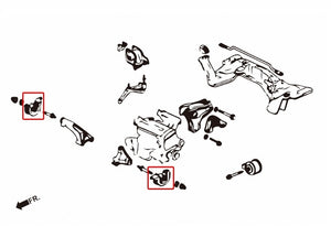 ZEROFIGHTER FRONT LOWER ENGINE MOUNT L-R SET For CIVIC FERIO EG8 EG9 EK ZEROF-00677