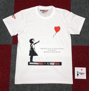 CAR MAKE T&E BRANDALISED X VERTEX BALLOON GIRL TEE (BALLOON AND GIRL: BANKSY GRAFFITI ART) L (WIDTH: 50.8CM LENGTH: 72.4CM) BANKSY-02 FOR  CARMAKETE-00134