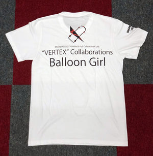 CAR MAKE T&E BRANDALISED X VERTEX BALLOON GIRL TEE (BALLOON AND GIRL: BANKSY GRAFFITI ART) L (WIDTH: 50.8CM LENGTH: 72.4CM) BANKSY-02 FOR  CARMAKETE-00134