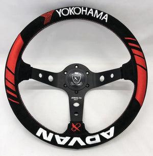 CAR MAKE T&E ADVAN X VERTEX RACING STEERING WHEEL SUEDE YOKOHAMA TIRE SUEDE SPECIFICATION [WORLD LIMITED 150] ADVAN01 FOR  CARMAKETE-03018