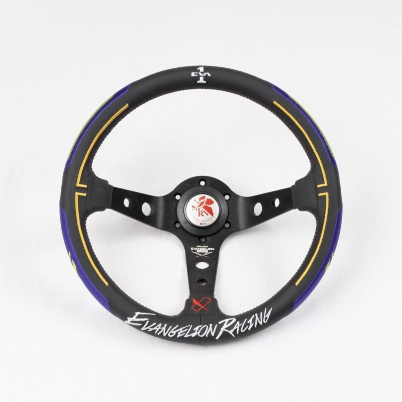 CAR MAKE T&E EVANGELION RACING STEERING WHEEL 01 TEST TYPE [WORLD LIMITED 300] VERTEX X ORE DA X EVANGELION STE-EVA01 FOR  CARMAKETE-00006 - Black Hawk Japan